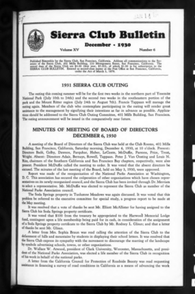Sierra Club Bulletin 1930 Vol 15 No 6 December thumbnail